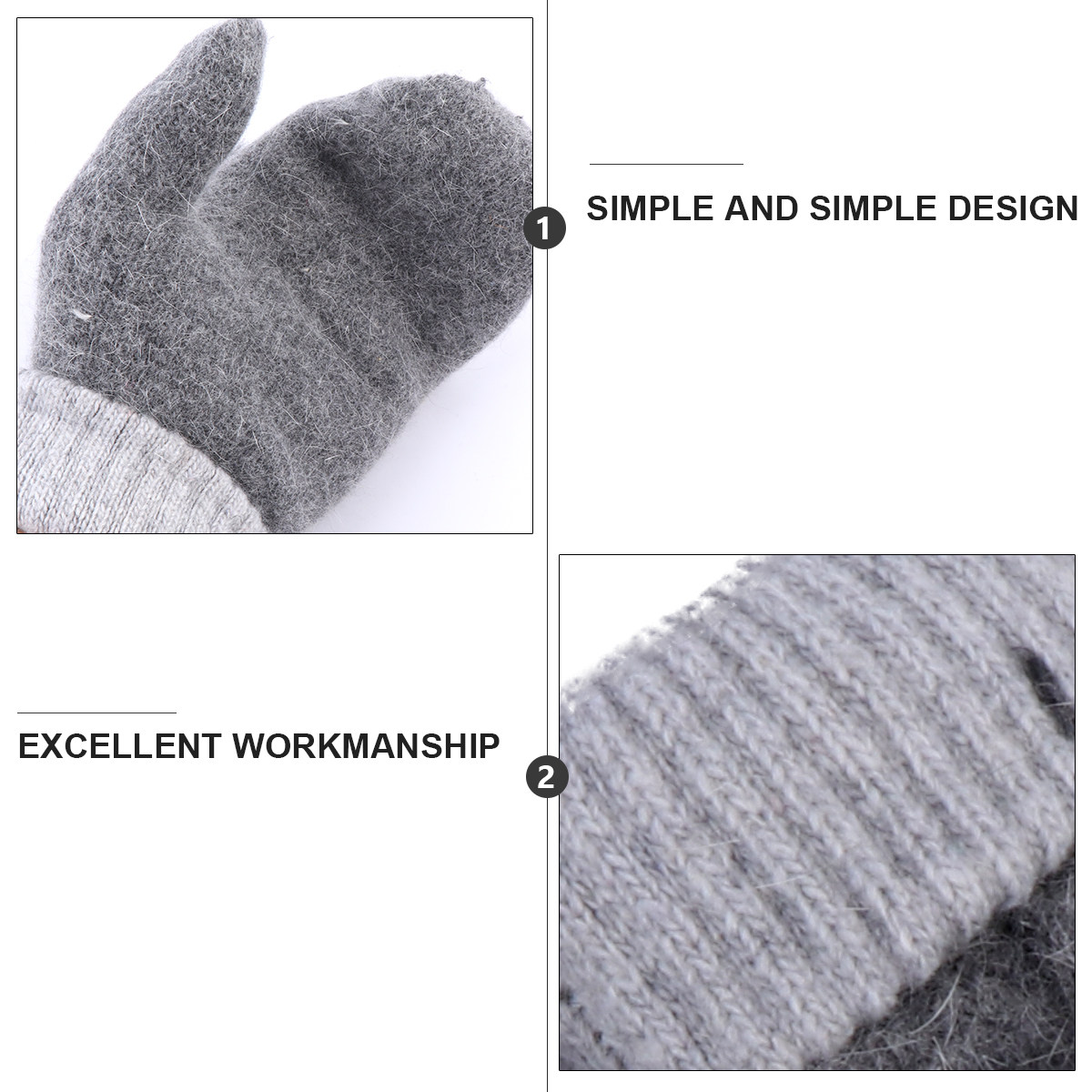 2Pairs Warm Wool Mittens Fleec - огляд і ціна Wool Glove Lined
